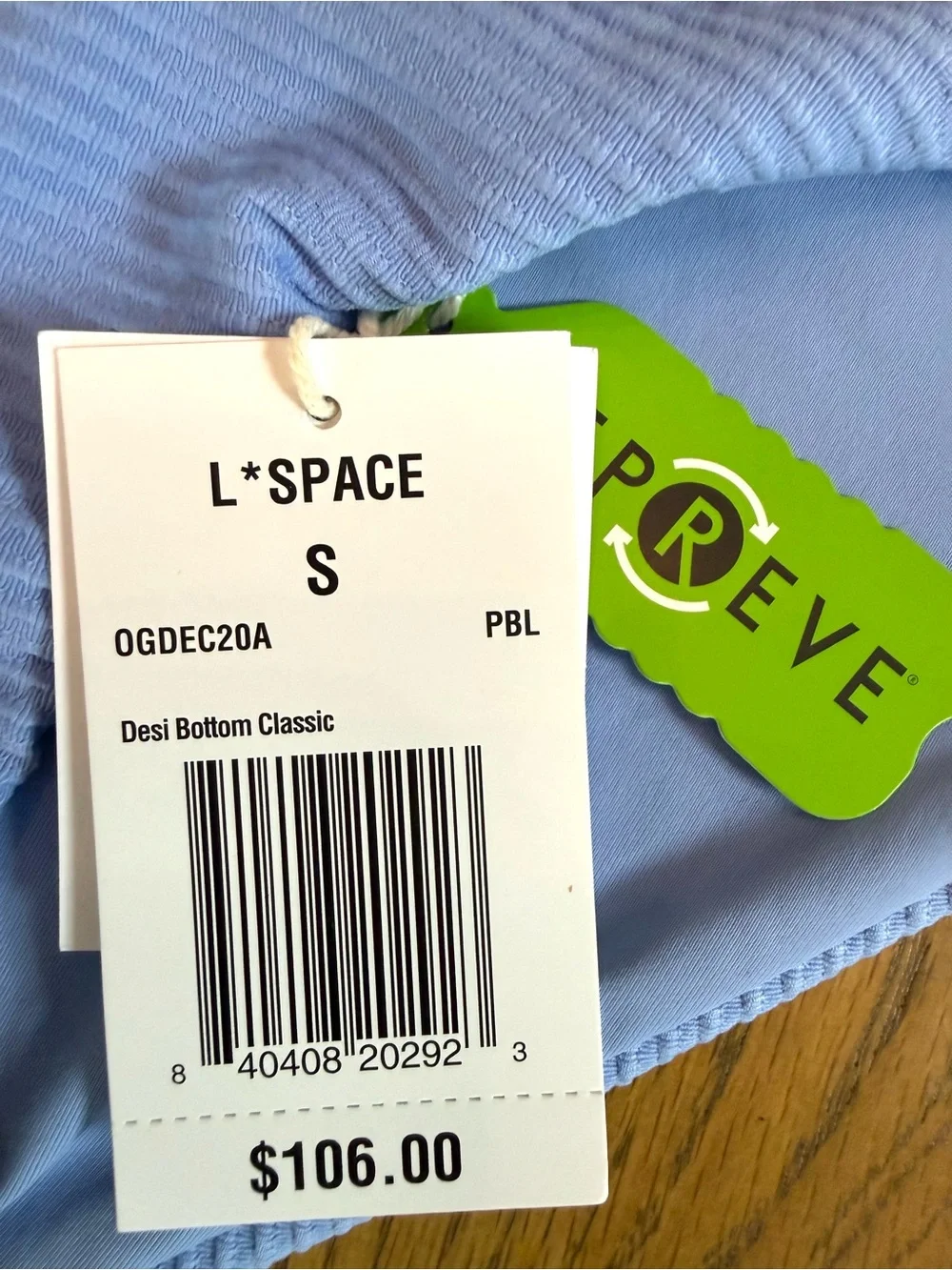 L*Space for Anthropologie Desi Bikini Bottom Lt Blue High Rise Size XS & S NWT